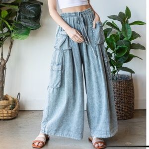 Oli & Hali Slouchy Wide Leg Pants Women’s Cargo jeans Y2K Boho Retro #113